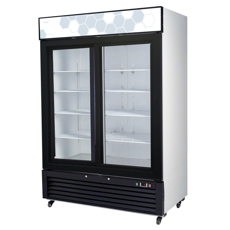 Migali C-49RS-HC 54 2/5" Competitor Series® Two Section Glass Door Merchandiser - (2) Sliding...