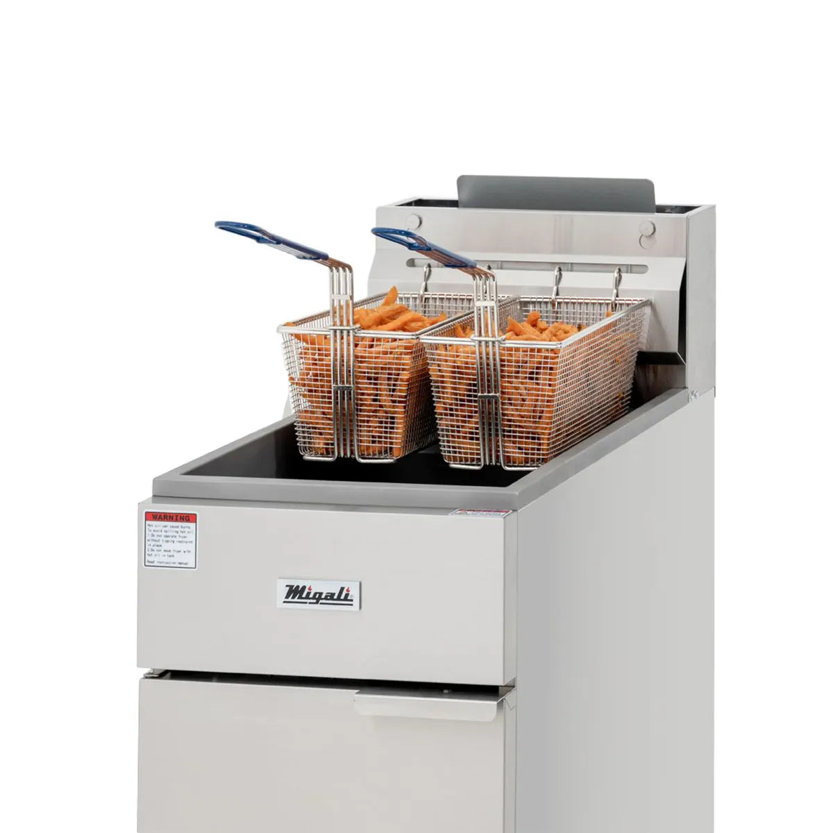Migali C-F35-LP 15" Floor Model LP Gas Full Pot Fryer w/ 35 lbs, 3 Burners, 60.000 BTU