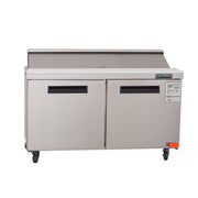 WESTLAKE Commercial Prep Table 60" 2-Door Stainless Steel | Embraco ETL Sandwich Salad Refrigerator for Restaurant