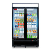 WESTLAKE Commercial Refrigerator Merchandiser 48" 2-Glass Door 36 Cu.ft Stainless Steel | Cubigel ETL DOE Copper Evaporator Reach-In for Restaurant