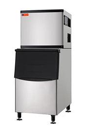 WESTLAKE Commercial Ice Maker Machine 500 lb/Day with 375 lb Bin | Air Cooled Full Cube Ice Machine for Restaurant