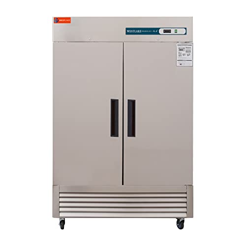 WESTLAKE Commercial Freezer, 54"W 2 Door Reach-in Solid Door Upright 49 Cu.ft for Restaurant, Bar, Shop, etc
