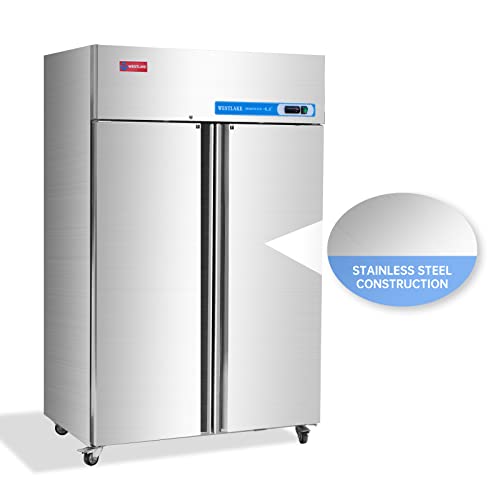WESTLAKE Commercial Freezer 48" 2-Door 36 Cu.ft Stainless Steel | Cubigel ETL DOE Reach-In for Restaurant