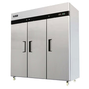 Migali C-3F-HC 77 4/5" Competitor Three Section Reach In Freezer, (3) Left/Right Hinge Solid Doors,...