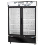 Migali C-49FM-HCE 54 2/5" Two Section Display Freezer w/ Swing Doors - Bottom Mount Compressor,...