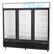 Migali C-72RM-HC 82" Competitor Series® Three Section Glass Door Merchandiser - 3 Left/Right Hinge...