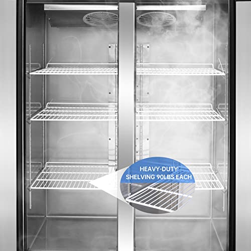 WESTLAKE Commercial Freezer 48" 2-Door 36 Cu.ft Stainless Steel | Cubigel ETL DOE Reach-In for Restaurant