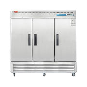 WESTLAKE Commercial Freezer 82" 3-Door 72 Cu.ft Stainless Steel | Embraco Energy Star ETL DOE Reach-In for Restaurant