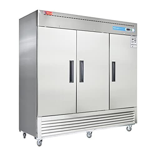 WESTLAKE Commercial Refrigerator 82" 3-Door 72 Cu.ft Stainless Steel | R290 Embraco ETL NSF DOE Reach-In for Restaurant