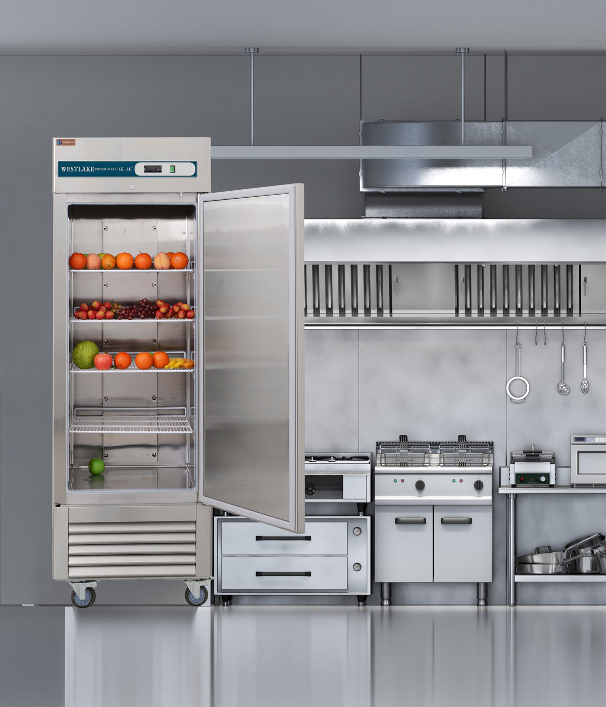 WESTLAKE Commercial Freezer 27" 1-Door 23 Cu.ft Stainless Steel | Embraco ETL DOE Reach-In for Restaurant
