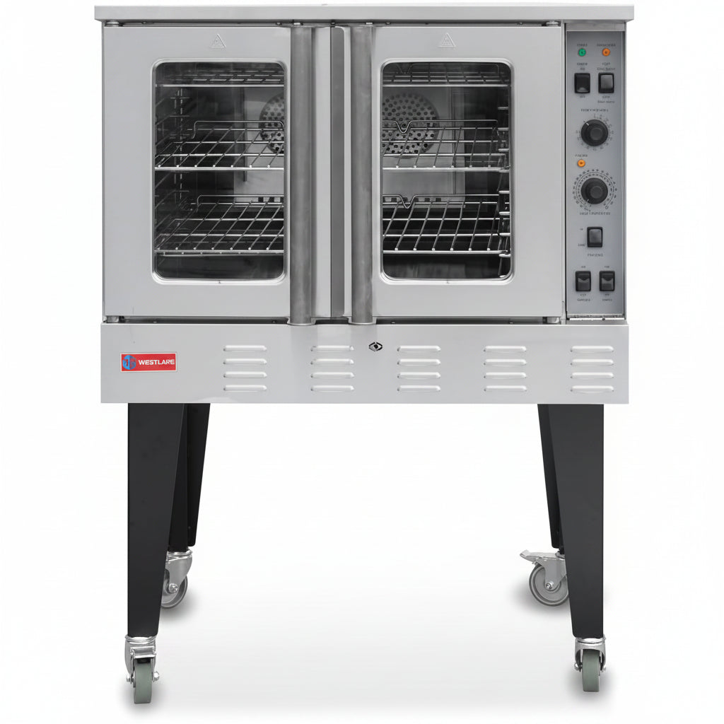 WESTLAKE Commercial Gas Convection Oven 39" Single Deck Full Size 60, 000 BTU Stainless Steel | ETL Certified for Restaurant
