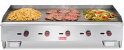 WESTLAKE Commercial Gas Griddle 60" 5-Burner 150,000 BTU Stainless Steel | Countertop Plate Grill for Restaurant