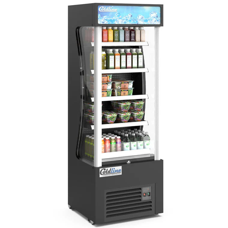 Coldline AOC-28-B Coldline AOC-28-B 28" Black Open Air Refrigerated Display Merchandiser commercial restaurant equipment