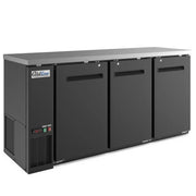 Coldline CBB-72 Coldline CBB-72 72" Black Counter Height Narrow Solid Door Back Bar Refrigerator commercial restaurant equipm