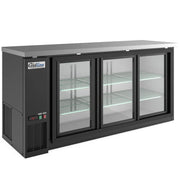 Coldline CBB-72G-SL Coldline CBB-72G-SL 72” Refrigerated Narrow Black Sliding Glass Door Back Bar Cooler commercial restauran
