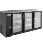 Coldline CBB-72G Coldline CBB-72G 72" Black Counter Height Narrow Glass Door Back Bar Refrigerator commercial restaurant equi