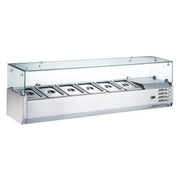 Coldline CTP60SG Coldline CTP60SG 60" Refrigerated 6 Pan Glass Top Cover Countertop Salad Bar commercial restaurant equipment