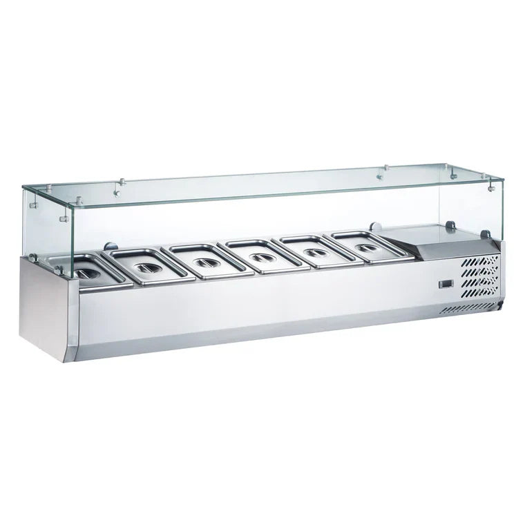 Coldline CTP60SG Coldline CTP60SG 60" Refrigerated 6 Pan Glass Top Cover Countertop Salad Bar commercial restaurant equipment