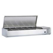 Coldline CTP60SS Coldline CTP60SS 60" Refrigerated 6 Pan Stainless Steel Top Cover Countertop Salad Bar commercial restaurant