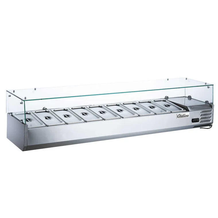 Coldline CTP80SG Coldline CTP80SG 80" Refrigerated Countertop Salad Bar, Glass Topping Rail, 9 Pans commercial restaurant equ