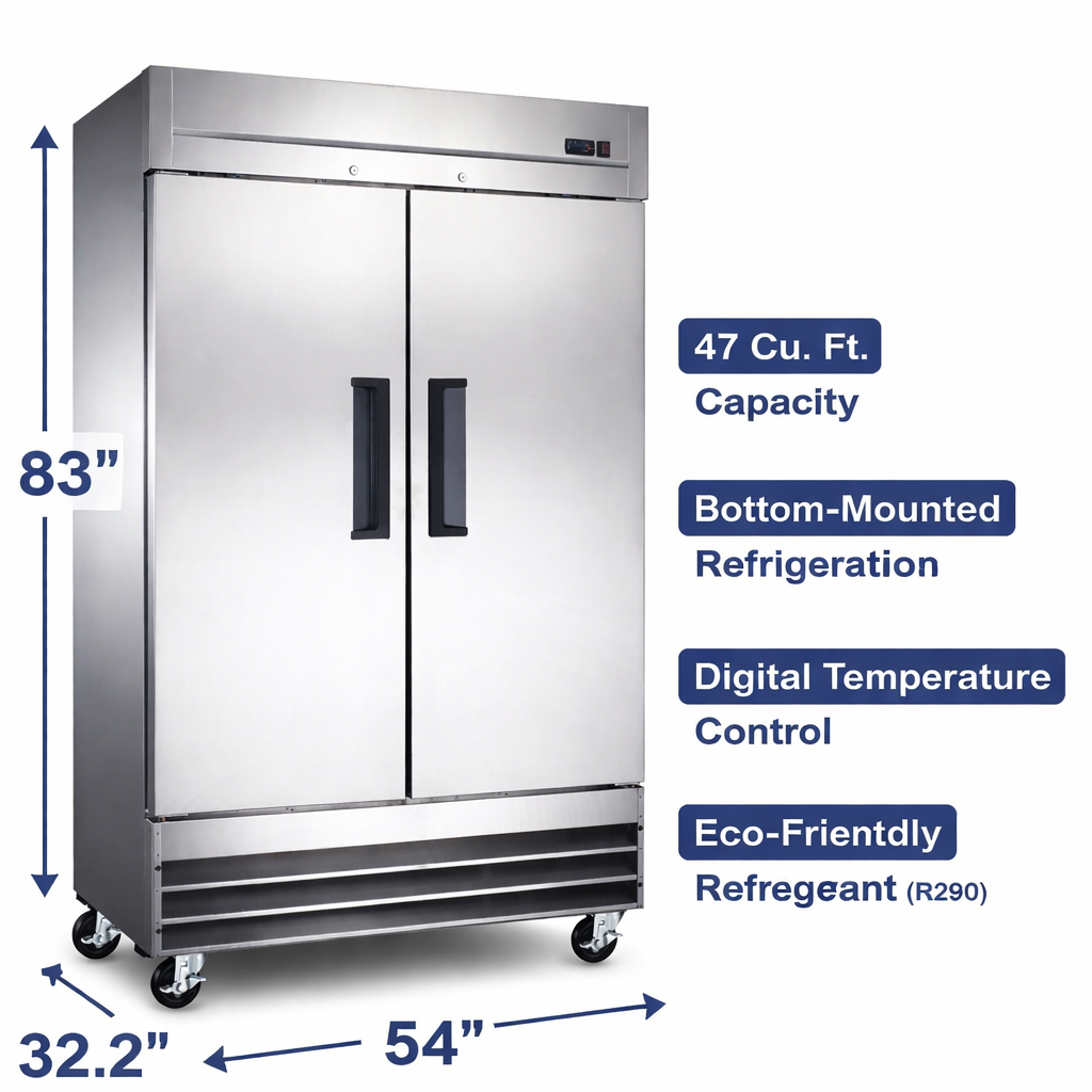 Drago DR47R 47 cu. ft. Double Door Reach-In Refrigerator