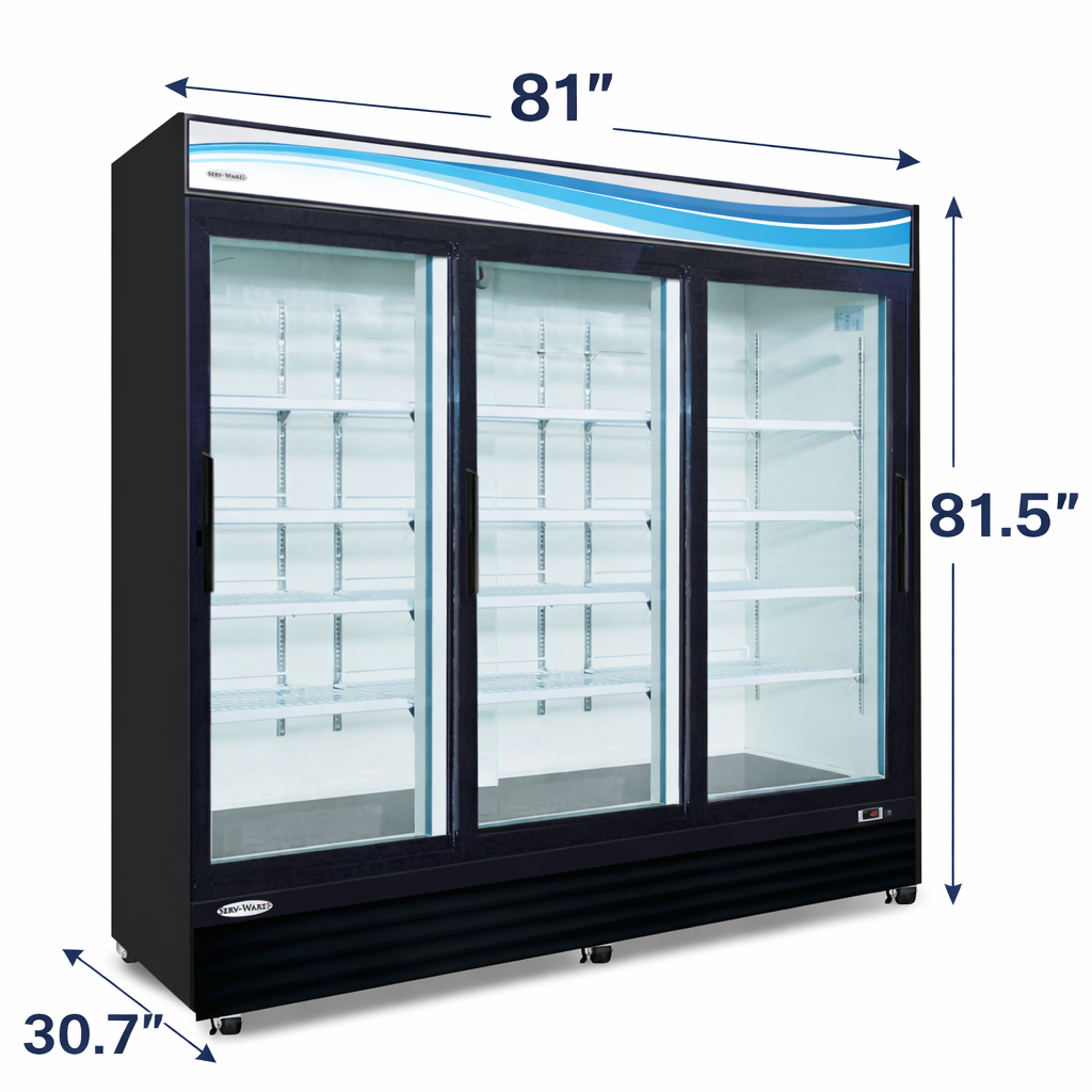 Serv-Ware GR72SB-HC Sliding Glass Door Merchandiser Refrigerator