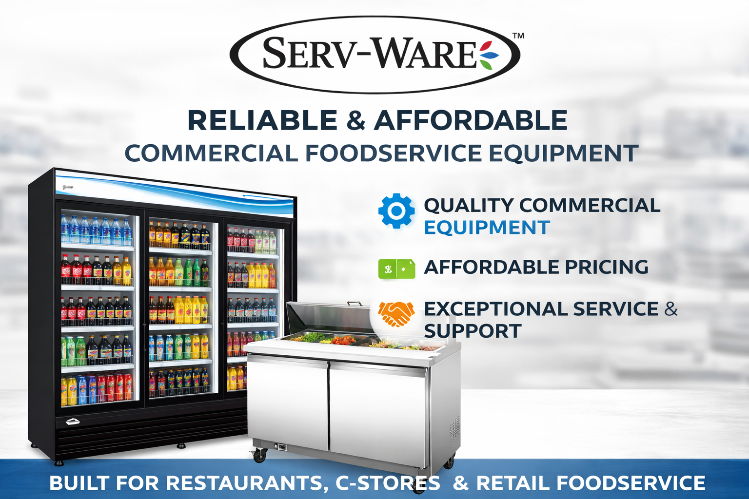 Serv-Ware GR72SB-HC Sliding Glass Door Merchandiser Refrigerator