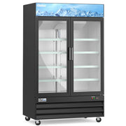 Coldline D53-B Coldline D53-B 53” Double Glass Swing Door Merchandising Freezer - Black commercial restaurant equipment