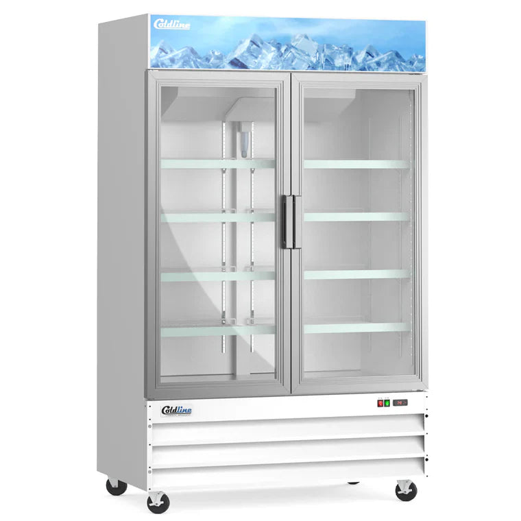 Coldline D53-W Coldline D53-W 53″ White Double Glass Merchandiser Freezer commercial restaurant equipment