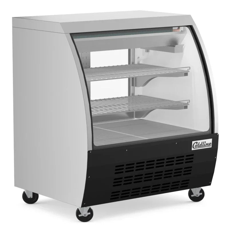 Coldline DC36-B Coldline DC36-B 36" Black Refrigerated Curved Glass Deli Meat Display Case commercial restaurant equipment