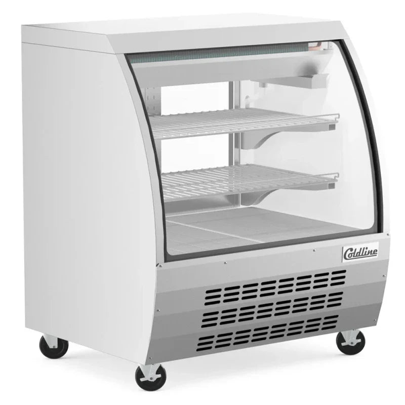 Coldline DC36-SS Coldline DC36-SS 36" Stainless Steel Curved Glass Refrigerated Deli Display Case commercial restaurant equip