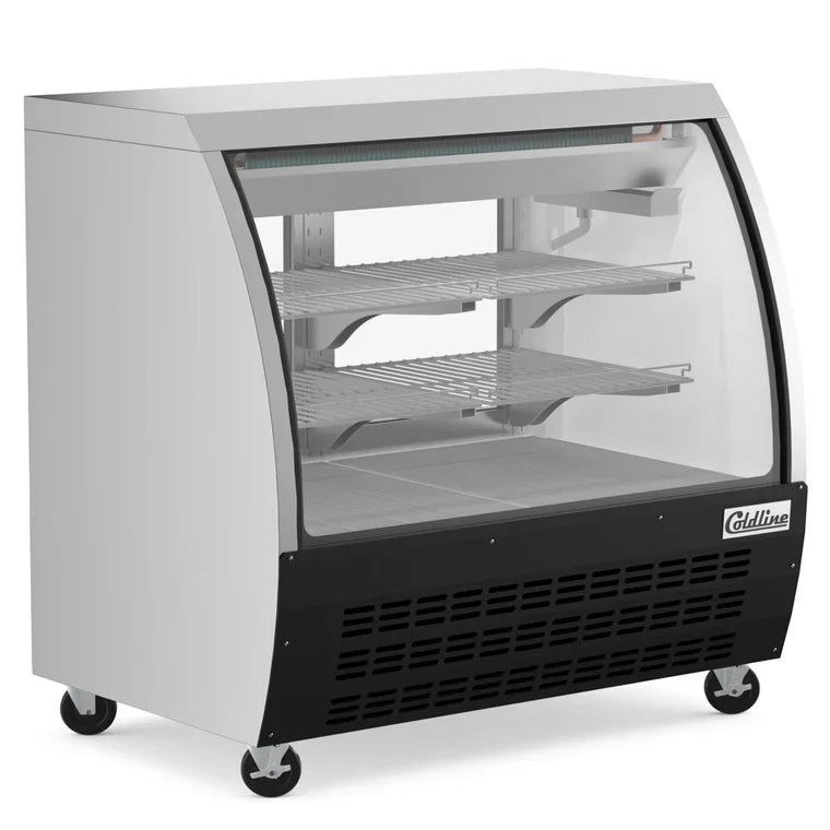 Coldline DC48-B Coldline DC48-B 48" Black Curved Glass Refrigerated Deli Display Case commercial restaurant equipment