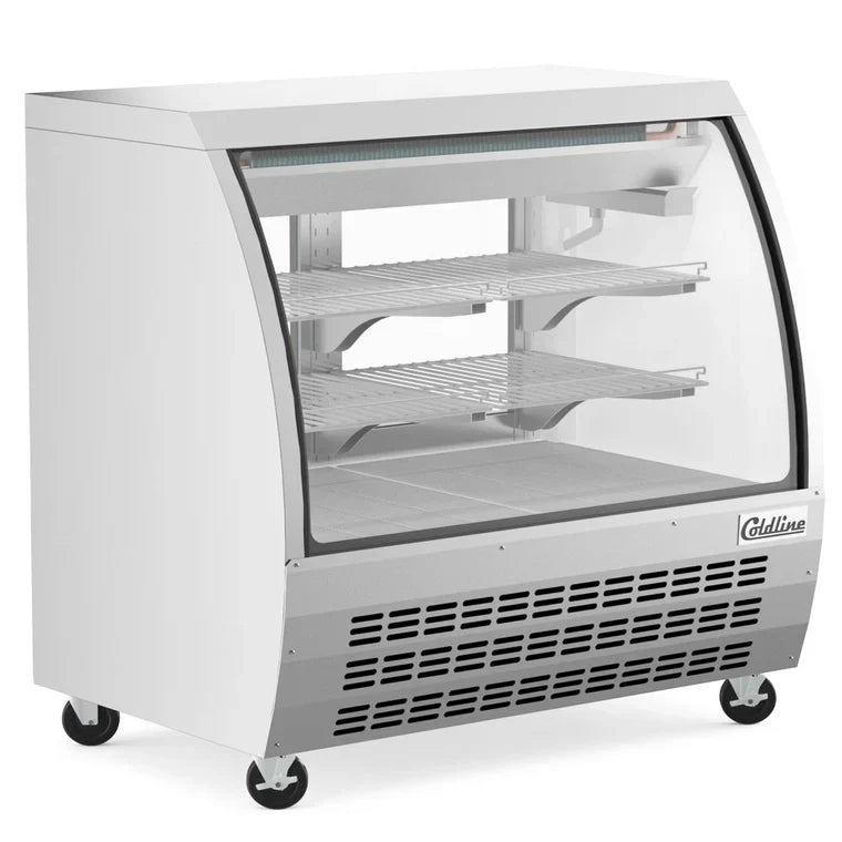 Coldline DC48-SS Coldline DC48-SS 48" Stainless Steel Curved Glass Refrigerated Deli Display Case commercial restaurant equip