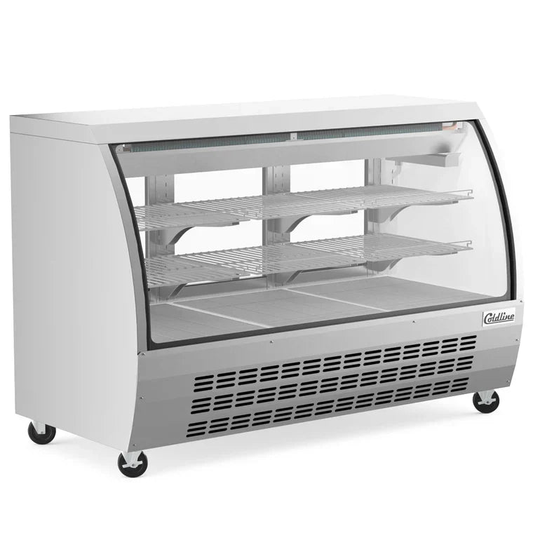 Coldline DC64-SS Coldline DC64-SS 64" Stainless Steel Curved Glass Refrigerated Deli Display Case commercial restaurant equip