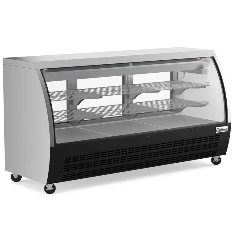 Coldline DC80-B Coldline DC80-B 80" Black Curved Glass Refrigerated Deli Display Case commercial restaurant equipment