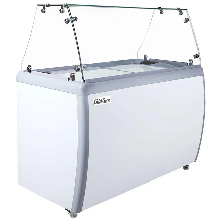 Coldline DP-360-FSG Coldline DP-360-FSG 50'' 8-Tub Ice Cream Dipping Cabinet Freezer with Sneeze Guard commercial restaurant