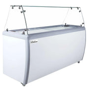 Coldline DP-560-FSG Coldline DP-560-FSG 71'' 12-Tub Ice Cream Dipping Cabinet Freezer with Sneeze Guard commercial restaurant