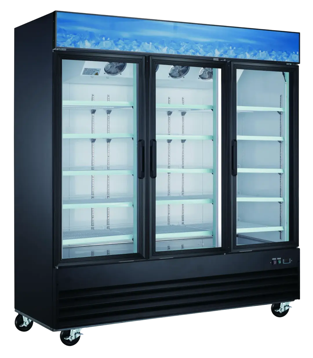 Drago America DR78MGRH 78" Three Glass Door Merchandising Refrigerator – 51 Cu. Ft.