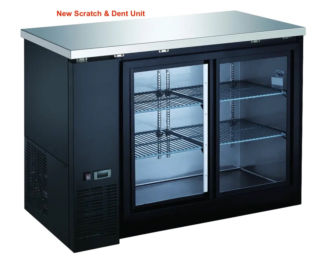Drago DRBB48GS 48.9" Sliding Glass Door Back Bar Cooler – 12 Cu. Ft.