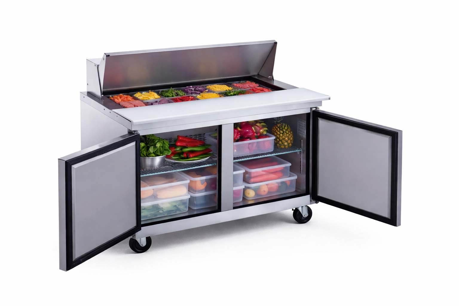 Drago America DRSP48-12 46" Refrigerated Sandwich/Salad Prep Table 12 pans