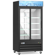 Coldline G40S-B Coldline G40S-B 40” Double Glass Sliding Door Merchandising Refrigerator - Black commercial restaurant equipm