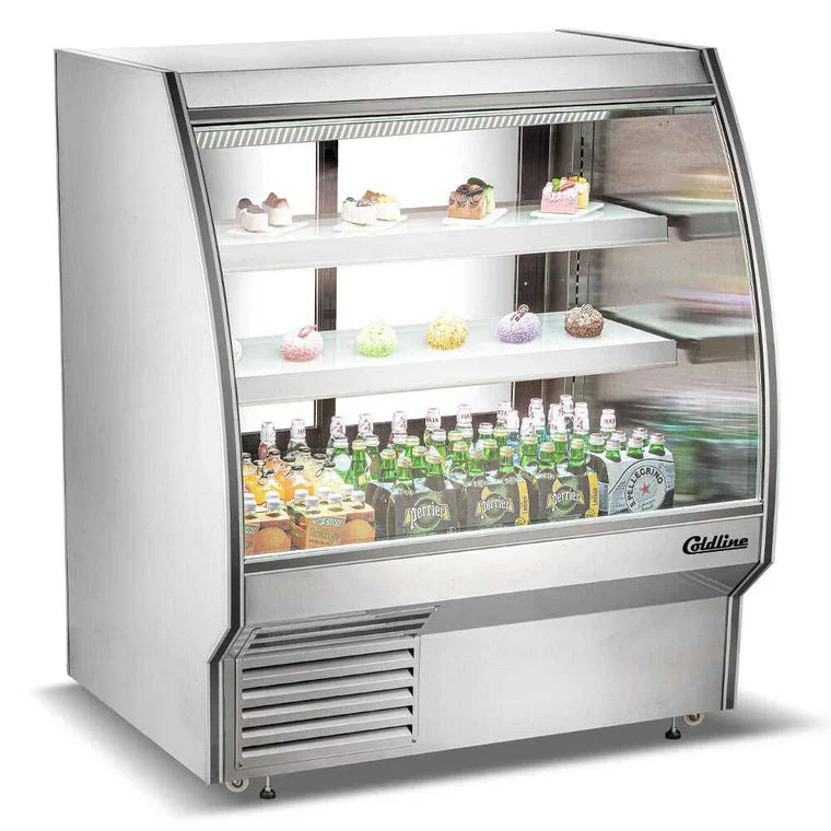 Coldline HDC48 Coldline HDC-48 48" Refrigerated Curved Glass High Meat Deli Case with Rear Storage commercial restaurant equi