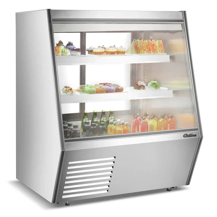 Coldline HDL48 Coldline HDL-48 48" Refrigerated Slanted Glass High Meat Deli Case with Rear Storage commercial restaurant equ