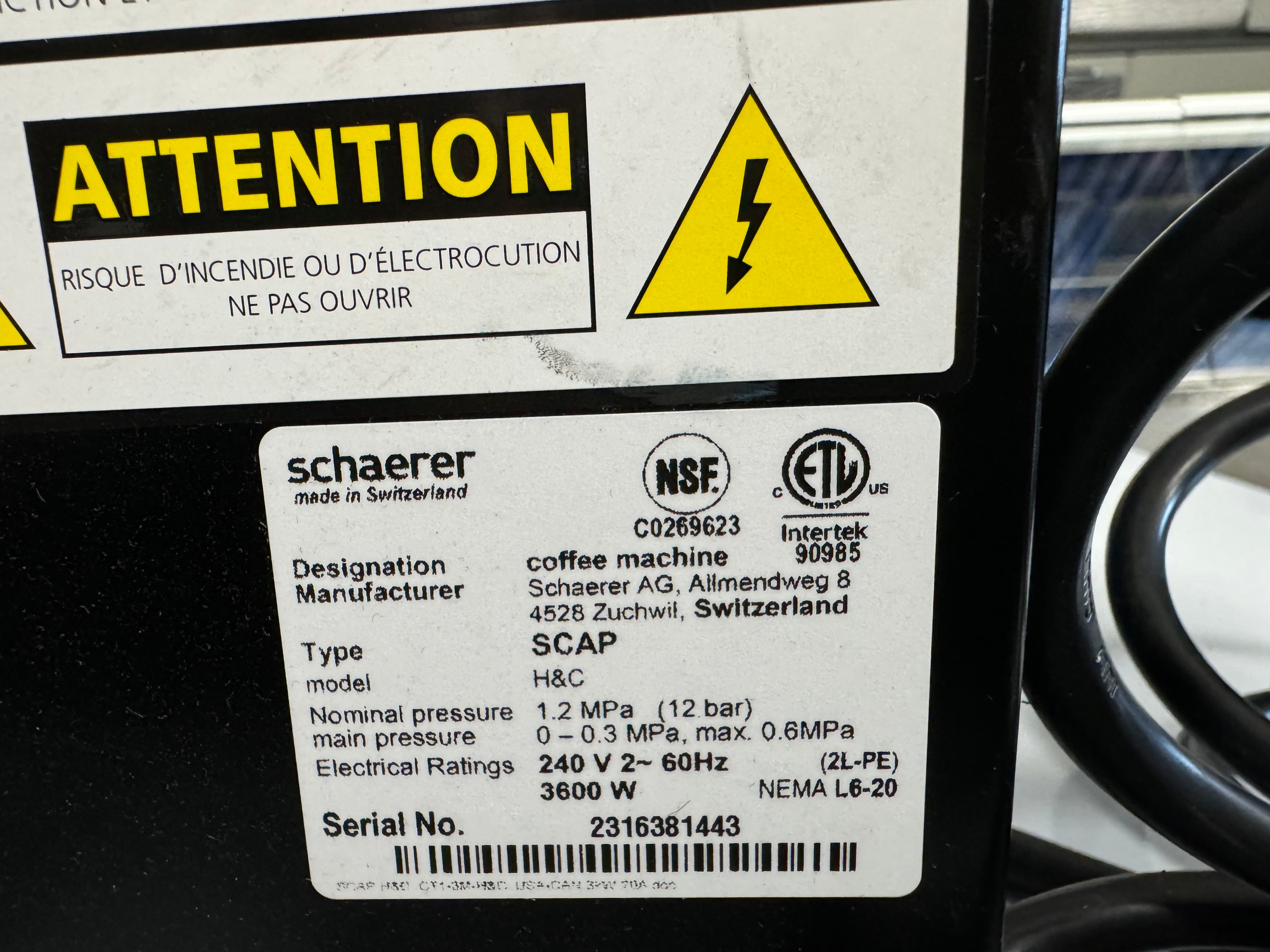 Schaerer Coffee Art C SCAP H&C – Bean-to-Cup Coffee System (Hot & Cold) – Used, 2022