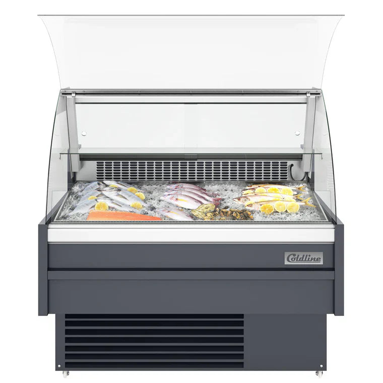 Coldline SDC48-F Coldline SDC48-F 48" Refrigerated Fish Display Case with Ice Bin and Drain commercial restaurant equipment