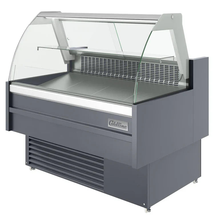 Coldline SDC48 Coldline SDC48 48" Refrigerated Curved Glass Meat Deli Case with Rear Storage commercial restaurant equipment