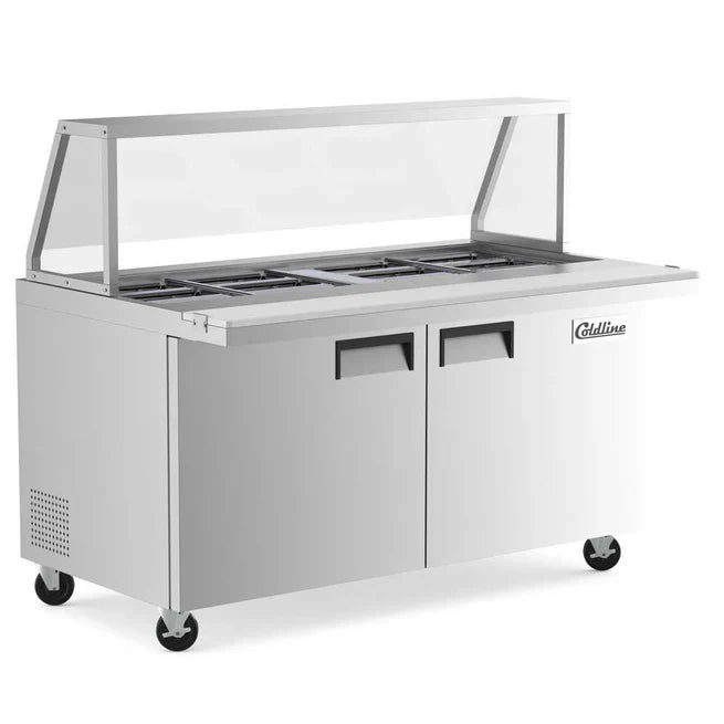 Coldline SP60 Coldline SP60 60" Bain Marie Sandwich Prep Table - 16 Pans commercial restaurant equipment