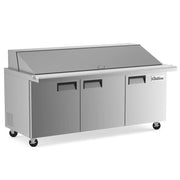 Coldline SMP72 Coldline SMP72 71" Three Door Mega Top Bain Marie Sandwich Prep Refrigerator - 30 Pans commercial restaurant e