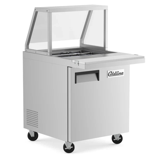 Coldline SP27 Coldline SP27 27" Bain Marie Sandwich Prep Table - 6 Pans commercial restaurant equipment
