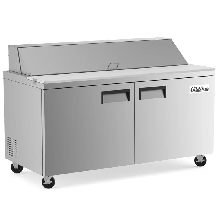 Coldline SP60 Coldline SP60 60" Bain Marie Sandwich Prep Table - 16 Pans commercial restaurant equipment